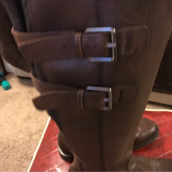 Ecco Women's Brown/Black Sartorelle 25 Tall Buckle Knee High Boot - Picture 8 of 16